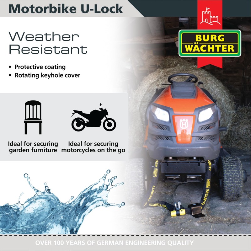 Burg-Wächter 100D Y Sold Secure Gold Motorcycle Single U Lock