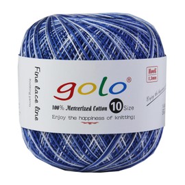 golo Crochet Thread Size 10 Colored Yarn for Crocheting D-Blue-169