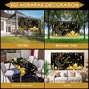 AhfuLife Large Eid Mubarak Backdrop Banner 6.5×3.6 Ft, Black and