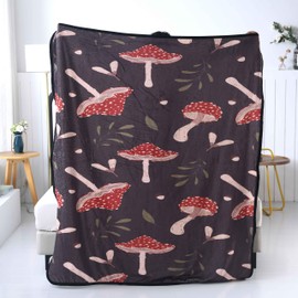 SDY Mushroom Blanket, Mushroom Stuff Bedroom Decor, Mushroom Decor Colorful Throw Blanket, Mushroom Home Decor, Mushroom Party Kawaii Blanket, Girls Blanket Presents for Women 50”x60”