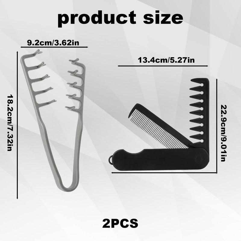1 Pcs Professional Texture Comb and 1 Pcs Folding Comb,