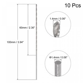 sourcing map Mini Micro Twist Drill Bits 1.4 mm Extra Long Metal Drill 100 mm Aluminium Alloy Pack of 100