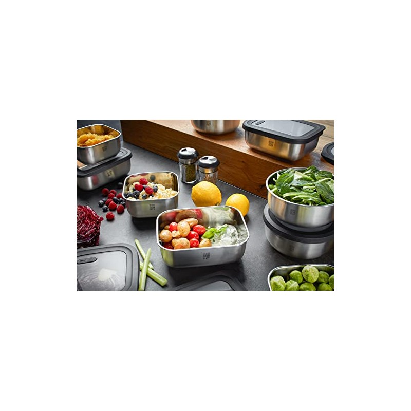 GEFU Provido Food Storage Container, 400 ml, Square, Storage Container,
