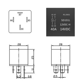 SCOOYUCK Pack of 2 Relays 12 V 40 A 4 Pin Normally Open Car Relay