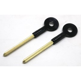 2 x fiXte Universal Extra Long Brass Bolt Key Security Rack Door Star Key Lock for Doors and Windows 110mm Key Length 60mm
