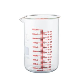 High Borosilicate Glass Measuring Cup-V-Shaped Spout,1000ml(32OZ) Glass Measuring Beaker for Kitchen or Restaurant, Easy to Read