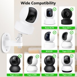 2Pack Adhesive Wall Mount Bracket Compatible with Kasa Indoor Pan/Tilt Smart Security Camera(EC70/71)/TP-Link Tapo C200/210, 360 Degree Adjustable Security Mount Holder