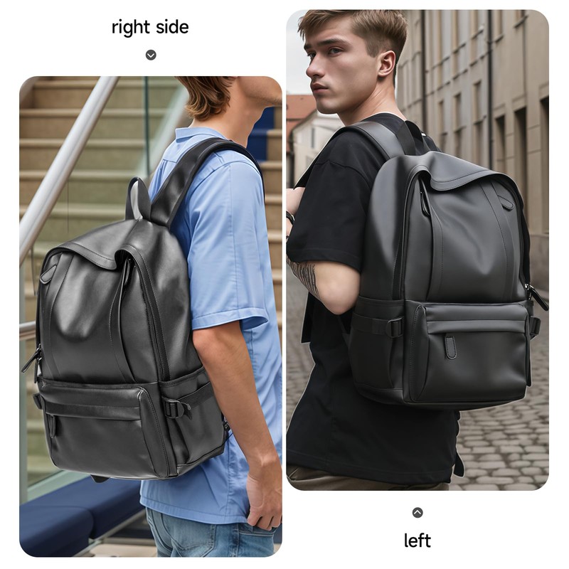 MATE ELAN Laptop Leather Travel Backpack For Men Water-Repellent Carry