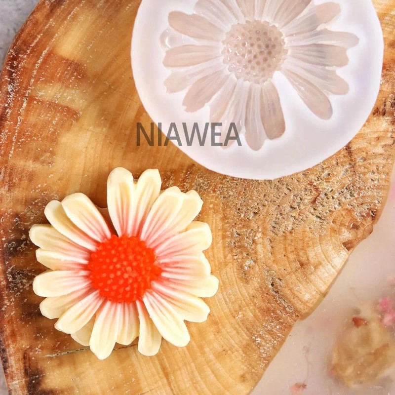 4pz Moldes De Silicon Flores Gerbera Adornos Velas Jabones