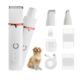 MissEleven Dog Clippers for Grooming, Low Noise Rechargeable Waterproof Cordless Electric Quiet Pet Hair Trimmer, Dog Grooming Kit for Small & Large Dogs Cats Pets with Thick Coats