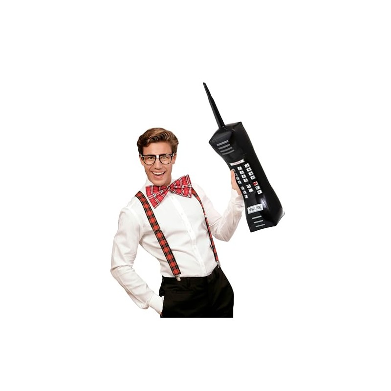 Widmann 01454 - Aufblasbares Handy, 77 cm, Telefon, Polizei, Karneval,