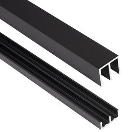 Orechic Aluminum Sliding Door Track Set for 1/4" Thick Panels Glass Cabinet Door Window Sliding Track, Size 48 x 0.79 inches (Black)