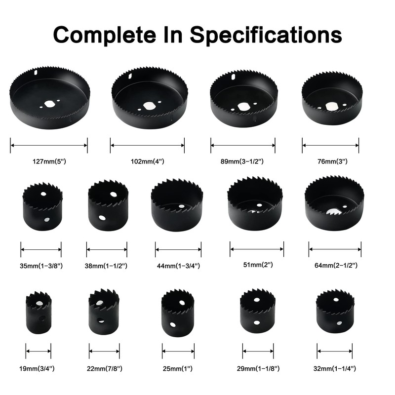 GMTOOLS Hole Saw Set, 19Pcs Hole Saw Kit with General