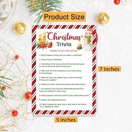 Christmas Party Games Bundle (Set of 20 Double-Sided 40 Cards),Christmas Trivia, Words Unscramble, Riddle, Song Match, Xmas Games for Family Office Group-SDYXG01