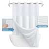 EUTXL Long No Hook Shower Curtain with Snap in Liner,230GSM