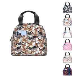 ENSFTF - Bolsa de almuerzo para cachorros de gran capacidad para mujeres y hombres, reutilizable, a prueba de fugas, bonita bolsa de almuerzo aislada para trabajo, pícnic, camping