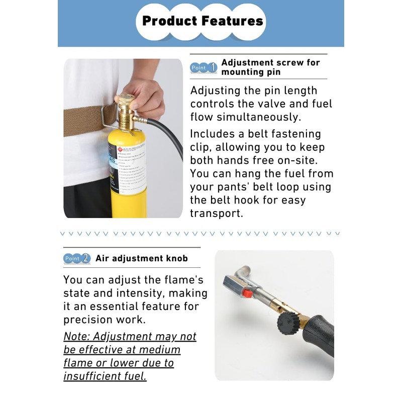 CAMPINGMOON Propane Torch w/ 4.6Ft Hose & Hook CGA600 Interface