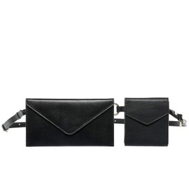 FEYNSINN Vince Small Waist Bag Real Leather - Body Bag - Festival Bag Women's Bag with Shoulder Strap - Leather Bag Women's Black Handmade, black, shoulder bag