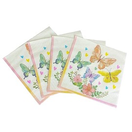 Paper Napkins for Decoupage, 2-Ply Cocktail Napkins for Dinner Beverage Party Bathroom Disposable Luncheon Napkins Paper Everyday Decorative, 6.5 x 6.5 Inch (Colorful Butterfly, 100)
