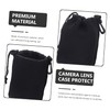 LALAFINA 3pcs Neoprene Camera Lens Bags Small Medium Large Drawstring