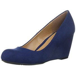 CL by Chinese Laundry Zapato de cuña Nima para Mujer, Super Gamuza Azul Marino, 7 US