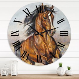 Designart 'Portrait Of A Horse In The Race' Farmhouse wall - 36 in. high, 36 In. Wide
