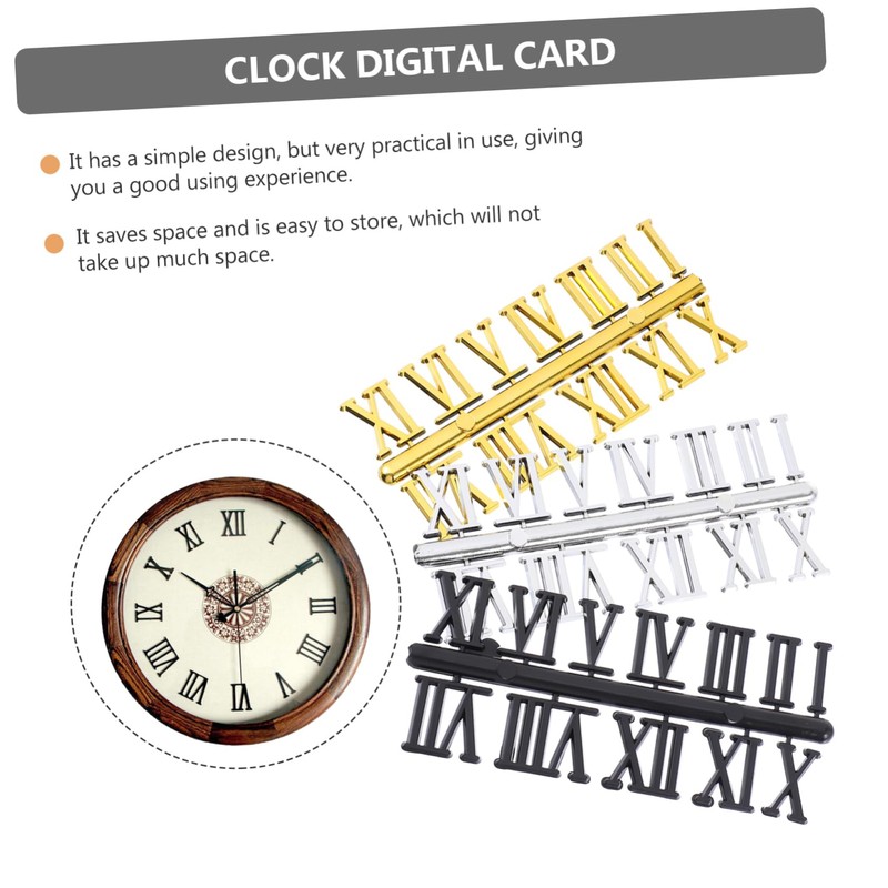 LALAFINA 15 Sets Roman Numerals Clock Replacement Kit DIY Clock