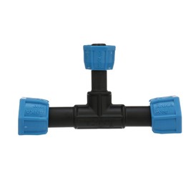 Watts ART3412 ANKA Series High Pressure Poly-Pipe Reducing Tee, 3/4" x 3/4" x 1/2" Black Fitting w/Blue Tapered Nut Seals, High Grade Glass Fiber Reinforced Nylon, Agriculture & Irrigation