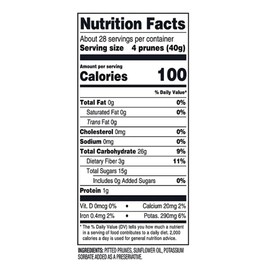 Dried Pitted Prunes; Good source of dietary fiber. Great for salads, smoothies, baked treats,(40 OZ.)(2 PK)