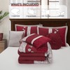 Wine Comforter Set King Size, 7 Piece Bedding Set for