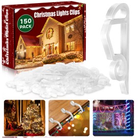 Zoyomax 150 Pcs Christmas Light Clips Hooks Gutter Clips Hooks Christmas Light Hanger Clips Weatherproof Outdoor Seasonal Lighting Hooks Holiday Light Clips for Festival Decoration