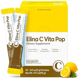 DONGKOOK Vita Pop Korean Vitamin C Powder 2,000mg Zero Sugar Vitamin D & Biotin Stick, Lemonade Drink, Vitamin C Supplements, Immune Support & Antioxi