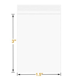 200 Pcs 1.5" x 3" Small Thick Heavy Duty Clear Reclosable Zip Poly Lock Bags Durable Seal Resealable Zipper Bags Jewelry Earrings Pill Zip Bag