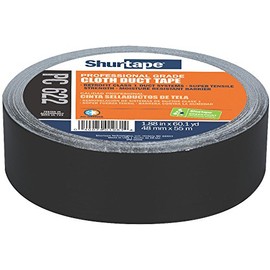 Shurtape PC 622 Cinta adhesiva resistente de grado premium, protege ventanas y puertas durante la aplicación de estuco, 48 mm x 55 metros, color negro, 1 rollo (145083)