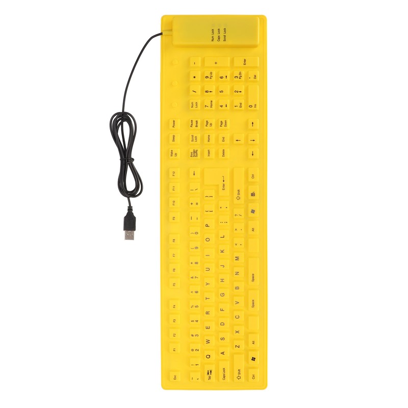 Foldable Silicone Keyboard 108 Keys Silicone Foldable USB Wired Waterproof
