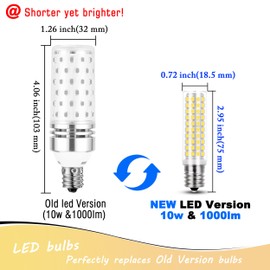 Heifymi E17 LED Bulb 10 Watt Equivalent 100W 4000K Natural White 1000lm Non-Dimmable 120V E17 Intermediate Base LED Bulb for Desk Lamp, Ceiling Fan Lights, Headboard Reading Lights, Chandelier, 3 Pack
