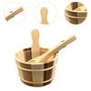 Milageto Wooden Sauna Barrel and Ladle SPA Steaming Bathroom Tool