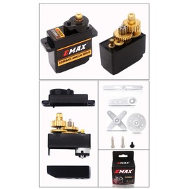 EMAX EMX-SV-0275 ES08MA II 12g Mini Metal Gear Analog Servo for RC Robotics Plane Wing Car Radio Control Vehicles (1pc)