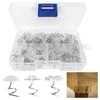 120Pcs Upholstery Pins,Stainless Steel Transparent Upholstery Tacks,Clear Heads Twist Pins