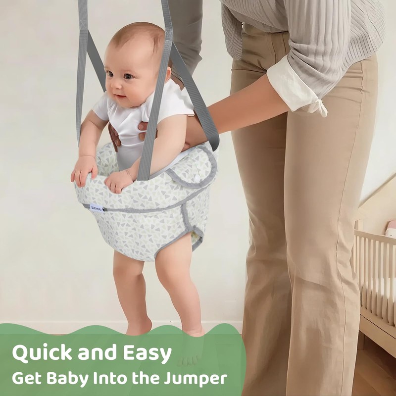 Slevoo Baby Jumper, with Ceiling Hook, Quick-Entry and Space-Saving Portable