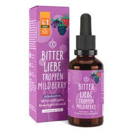 BitterLiebe - Bitter Drops Mild Berry - Alcohol-free Bitter Drops with Fruit Flavour - Artichoke & Dandelion for Digestion* - Against Sweet Hunger - Vegan & Made in Germany