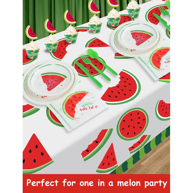 JHkim Watermelon Tablecloth for Party - 2 Packs 52" X