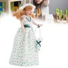 1:12 Miniature Porcelain Doll, 15.5 x 5 cm, Green Dress