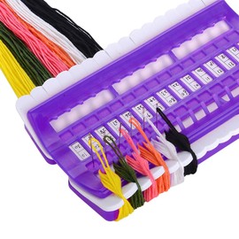 Onwon Embroidery Floss Organizer Plastic Foam 30 Positions Thread Organizers Cross Stitch Embroidery Kit Sewing Tool Embroidery Needlework Project Thread Holder 30 Hole Threader