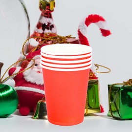 Lezevn 20 Pieces 9 Ounce Christmas Paper Cups Disposable Party Cups Red Green Paper Cups for Christmas Party Supplies