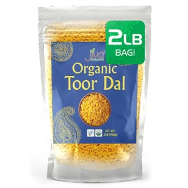 Jiva Organic Toor Dal Kori, Unoily, Madhi 2 Pound Bag - Indian Split Pigeon Peas - Non-GMO, Vegan
