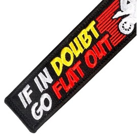 Pinstant IF IN DOUBT GO FLAT OUT Danger Dangerous Race Sport Racing Motorcycle Motorbike Biking Biker Ride Riding Car Dirtbike Motor Vehicle Motorcycling Club Keychain Key Tag Chain Fob Ring, Mixed,