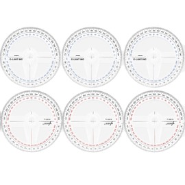 Protractor, 6-Piece 360 Degree Geometry Tool Set, 10cm Diameter Protractors for Students, Teachers, Engineers, Artists and Office Use, Geometry Sets for Secondary School