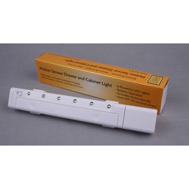 Battery-Operated LED Cabinet, Drawer and Under-Cabinet Light with Motion-Sensor Function, with Auto Timer Feature
