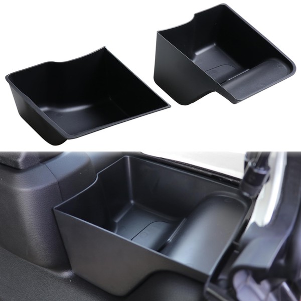 RERPRO RBR Wheel Well Storage Bin Trunk Organizer Box Compatible with 2024 Jeep Wrangler JL Unlimited 2/4 Door 4XE Interior Accessories Rear Cargo Right Left Tray 2 Pack Black